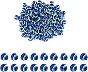 SAVITA 150pcs Blue Evil Eye Beads Eyeball Spacer Beads Handmade Resin Beads Charms for DIY Bracelets Necklace Jewelry Making (8mm/0.3inch)