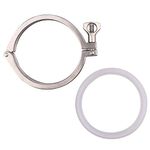 DERNORD Tri-clamp Single Pin Heavy Duty Tri Clamp Stainless Steel 304 with Wing Nut for Ferrule TC with 1PC Silicone Gasket (4inch Tri Clamp+Silicone Gasket)