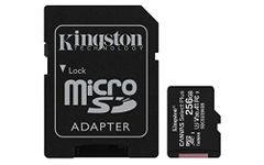 Kingston 256GB microSDHC Canvas Select Plus 100MB/s Read A1 Class 10 UHS-I Memory Card + Adapter with Frustration Free Packaging (SDCS2/256GBET)