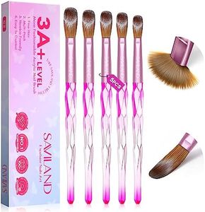 SAVILAND 5pcs Acrylic Nail Brush Set - Size 4/8/10/14/16 Professional Acrylic Nail Brush for Acrylic Application Acrylic Nails Extension & Carving for Nail Salon Home DIY