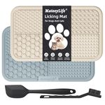 MateeyLife 2PCS Lick Mat for Dogs Large Breed, Cat Lick Mat, Dog Lick Mat for Anxiety Relief, Dog Toys to Keep Them Busy, Dog Enrichment Toys, Dog Peanut Butter Lick Pad, Dog Treat Mat for Bathing