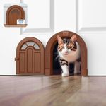 Cat Door Interior Door - No-Flap Cat Door for Interior Door, Cat Door Interior Door for Cats Up to 20 lbs, Easy DIY Setup, Secured Installation in Minutes, No Training Needed…