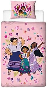 Character World Juego de Funda de edredón para Cama Individual Infantil Encanto de Disney, diseño Familiar, Reversible, 2 Caras, Incluye Funda de Almohada a Juego, Juego de Cama Individual