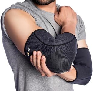 FOVERA Elbow Support Compression Sleeve for Tennis Elbow, Golfer's Elbow, Tendonitis Pain Relief | Ideal for Workout, Tennis, Volleyball, Cricket for Men & Women (Size - XL, 1 Pair)