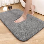 COLOR&GEOMETRY Bath Mat 50 x 80 Cm, Bathroom Mat Absorbent, Non Slip, Soft, Fluffy, Microfiber, Machine Washable Bath Mat, Thick Bath Rug Shower Bath Mat Bathroom Rug for Bathroom, Tub (Light Grey)