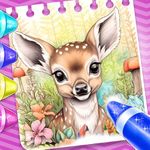 Cute Baby Forest Animals Coloring Page Book, Adults + Kids : Coloring Animals Images and Learning Fun Animals Easy coloring book for kids