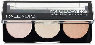 Palladio I'm Glowing Illuminating Highlighting Palette, Glow Bronzer Powder Makeup Set, High Pigmented Shimmery Colors