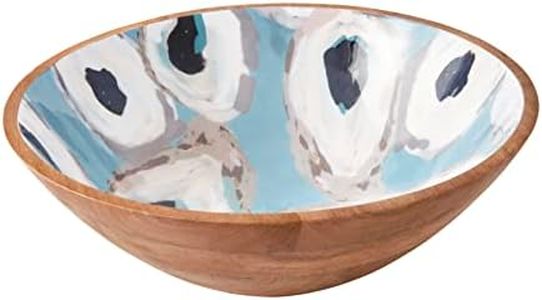 Mud Pie Enamel Oyster Bowl, 12" X 4", Blue