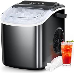 COWSAR Ice Maker Countertop, Portable Ice Machine with Self-Cleaning, 26.5lbs/24Hrs, 9 Bullet Ice Cubes in 6 Mins, Ice Basket and Scoop, Ideal for Home, Kitchen, Bar, Camping