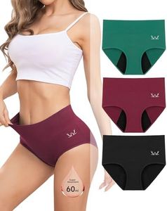 Rdiner Perioden UnterwäSche Damen 60ML, Starke StröMung Hohe SaugfäHigkeit MenstruationsunterwäSche MäDchen, PeriodenunterschwäSche Starke Blutung Für Frauen & MäDchen (3er Pack) L