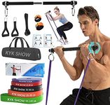 13Pcs Resistance Bands bar Set,Exercise Band(325LBS) with Handles,Pilates Bar,Door Anchor,Ankle Straps for Men/Women Portale Home Gym,Physical Therapy,Home Workouts