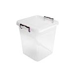 Easy Shopping® Clear Plastic Storage Box Lid Clip Locking Office Home Kitchen Food Container Multi-Purpose (10L Deep Container)