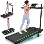 Treadmill with Desk Workstation & Adjustable Height, 450 LBS Weight Capacity, Folding Treadmill with 15% Incline, Bluetooth Speaker & App, Portable 3.5HP Walking Pad with Desktop for Home Office