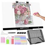 ARTDOT A2 LED Light Pad for Diamond Art USB Powered Light Board Kit, Adjustable Brightness with 12 Angles Stand and Clips (40 x 60cm)