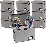 YNSZAS 10 Pack Comic Book Storage Box 15.8" X 7.8" X 11.8", Collapsible Holds 160-180 Comic Book Organizer Heavy Duty Bin Container Holder Shelf