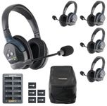 EARTEC UL5D Ultralite HD Wireless Intercom Headset System, 5-Person Full Duplex Communication, Dual Ear, Up to 1000ft Range — Professional-Grade, U.S. Company