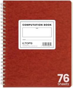 TOPS Computation Book, 11.75 x 9.5 Inches, Double Wire, 152 Numbered Pages, Quadrille Ruled, 76 Sheets, White, (35061), Composition