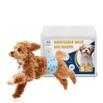 Male Dog Diapers with Wetness Indicator, Disposable Belly Band for Puppy Male Diapers, Doggie Wraps for Puppy Training, Incontinence, S, 52 Count
