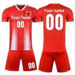 OPUTWDF Custom Soccer Jersey Kids Adult Personalized Soccer Uniforms for Men Women with Any Logo Name Number