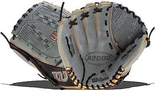 WILSON 2022 A2000 V125 12.5" Spin Control™ & SuperSkin™ Outfield Fastpitch Softball Glove - Left Hand Throw, Grey/Black/Gold