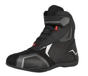 Texpeed Leather & Suede Motorcycle Boots For Men - 100% Waterproof Short Cut CE Approved Touring/Racing Style Biker Shoes - Black - UK 12