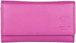 J. Wilson London Ladies RFID Protection Real Leather Purse Card Women Wallet Zip Coin Pocket