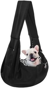 Dog Sling Carrier for Small Dogs - Dog Carrier Sling with Safety Harness, Hand Free Dog Carrier Sling with Storage Pocket for Travel, Outdoors for 3-13 lbs Pets (Black)