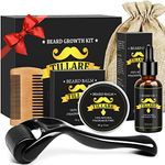 TILLARE Beard Growth Kit - Beard Kit with Beard Growth Oil, Beard Massager, Beard Balm, Beard Comb - Gifts for Men Husband Dad Boyfriend Dad, Dad Gifts for Father Day,