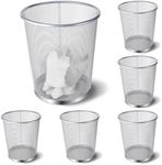 Zeyune 6 Pack Silver Office Trash C