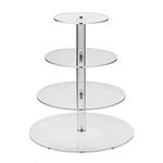 SOQKEEN Cupcake Stand 4 Tier Cake Stand Round Acrylic Food Display Stands for Wedding Birthday Afternoon Tea Theme Party Decoration Supplies