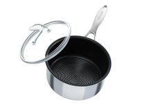 Circulon SteelShield C Series Stainless Steel Saucepan 16cm / 1.4L - Induction Saucepan with Lid with Hybrid Non Stick, Metal Utensil Safe & Dishwasher Safe Cookware