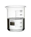 Labifie Borosilicate 3.3 Glass Beaker 1000 ml with +0.5/-0.5 Tolerance in Measurement (Complete Graduated Mark 1000ml)