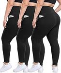 3 Pack Plus Size Leggings with Pock