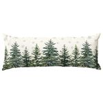 AVOIN colorlife Christmas Trees Snowflake Extra Long Lumbar Pillow Cover 14 x 36 Inch, Winter Holiday Long Body Pillow Case for Bed Sofa Bench