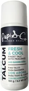 Papi & Co. Barber Talcum Powder for Men - Professional Mint-Scented Body Dusting Talc - Masculine Cologne Fragrance - Helps Control Odor - Fresh, Clean Skin Feel - Perfect After Haircut Care - 5.3 oz