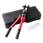 10T Hand Operated Hydraulic Crimping Tool Range 10mm² to 120mm² for Cable lugs Hydraulic Crimping Crimper Wire Terminal Lug Tool with 8 Pairs Dies