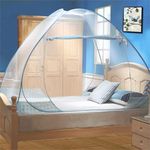 Mosquito Net, Bed Tent Pop up Mosquito Net for Bed,Bed Canopy Baby Mosquito Nets Trip Insect Fly Screen Bedroom Mosquito Netting(Blue, 200x150x150CM)