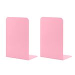 Book Ends for Shelves, MSDADA Heavy Duty Bookends for Office, School&Home, Metal Bookends for Heavy Books, Anti Slip Book Holder Bookend Supports Book Stoppers for Bookworms Gift(Pink)