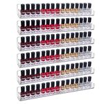 Justsoso 6Pcs/Set Acrylic Nail Polish Rack Wall Mounted,Lipstick Essential Oil Bottle Holder Organizer,Nail Paint Display Stand Shelf For Storage