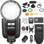 GODOX V1 Pro N 2.4G Wireless Camera Flash Speedlite with Detachable Sub Flash & AK-R1 Flash Light Accessories M/TTL Flash Mode 10 Levels Brightness Type-c Powered Compatible with Nikon Cameras