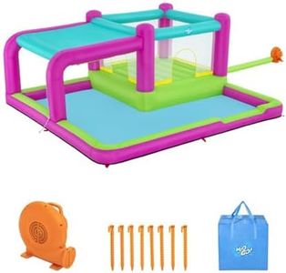 Bestway H2OGO! Bouncin' Bay Kids Inflatable Mega Water Park Outdoor Splash Pool Built-In Bouncer and Shower Sprayer Play Center with Air Blower