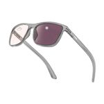 Bloomoak Rose Tinted Migraine Relief Glasses, FL- Flex Pink Light Sensitivity Glasses for Fluorescent LED Glare, Photophobia, Eye Strain (Photochromic Lens(indoor+outdoor) -Grey Frame)