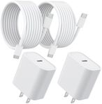 USB C Charger for iPhone 16 15 Charger, 2 Pack 20W PD USB C Fast Charger Plug with 6FT USB C to C Cable for iPhone 16 15/15 Plus/15 Pro/15 Pro Max, iPad Pro/Air/Mini Type C Series and More