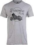 My Retirement Plan (Motorcycle) | Funny Biker Riding Rider Retired Man T-Shirt-(Adult,2XL) Heather Grey