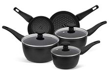 Prestige Thermo Smart Pots and Pans Sets Non Stick with Heat Indicators - Induction Hob Pan Set of 5, PFOA Free, Dishwasher Safe Cookware, Made In Italy