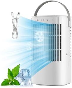 Mobile Klimaanlage, 120° Oszillation Klimaanlage Mobil, USB 4 in 1 ohne Abluftschlauch mit 2/4 H Timer, 3 Geschwindigkeiten & 3 Nebelmodi, 7 Farben Mini Klimaanlage für Hause, Büro