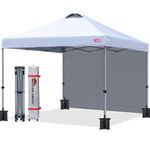 MASTERCANOPY Pop Up Canopy Tent Instant Shelter Beach Canopy with 1 Sidewall(10x10 ft,White)