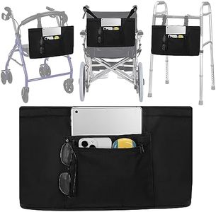 supregear Walker Bag, Foldable Walker Accessories Basket Organizer Pouch Tote with Detachable Preserve Heat Compartment for Walker Rollator Wheelchair Scooters, Easy Access to Zipper Pocket, Black