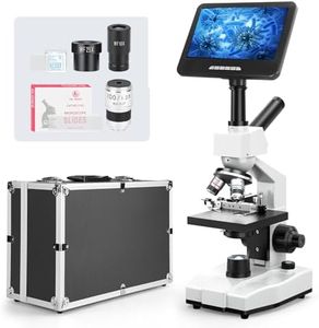 [24MP Smart Monitor] Vabiooth Dual-View Compound Microscope 40X-2500X Magnification with 7" Monitor Free Software-One Click Capturing Images & Video, Measuring Lengths, Wide-Field Eyepieces
