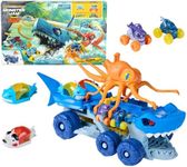 Monster Jam Mini Jams Megalodon Squid Takedown Playset with 2 Exclusive Mini Monster Trucks, Megalodon & Monster Manta, Kids Toys for Ages 3+